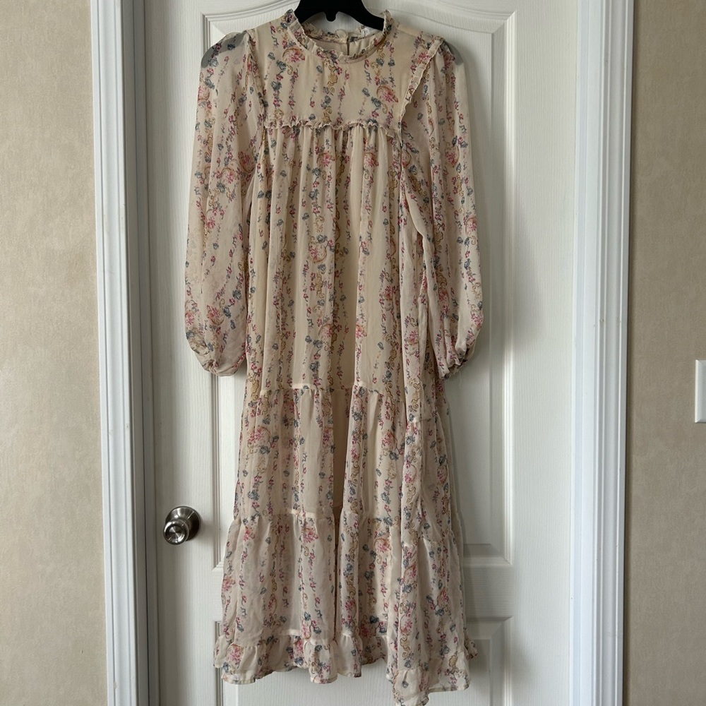~In Loom~ Floral Cream Dress